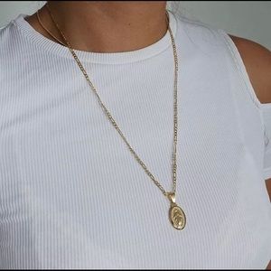 Gold Virgin Mary Necklace